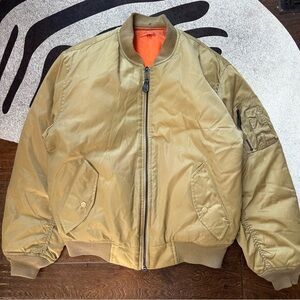 Vintage Jacket Flyers Man MA-1 Gold Bomber Jacket